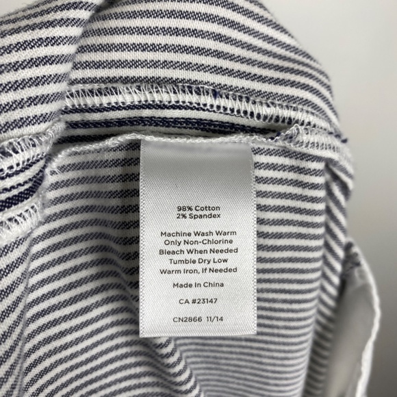 Talbots Striped Skirt Blue White w/ Pockets Sz. 12 P Coastal Nautical Classic - Picture 6 of 6